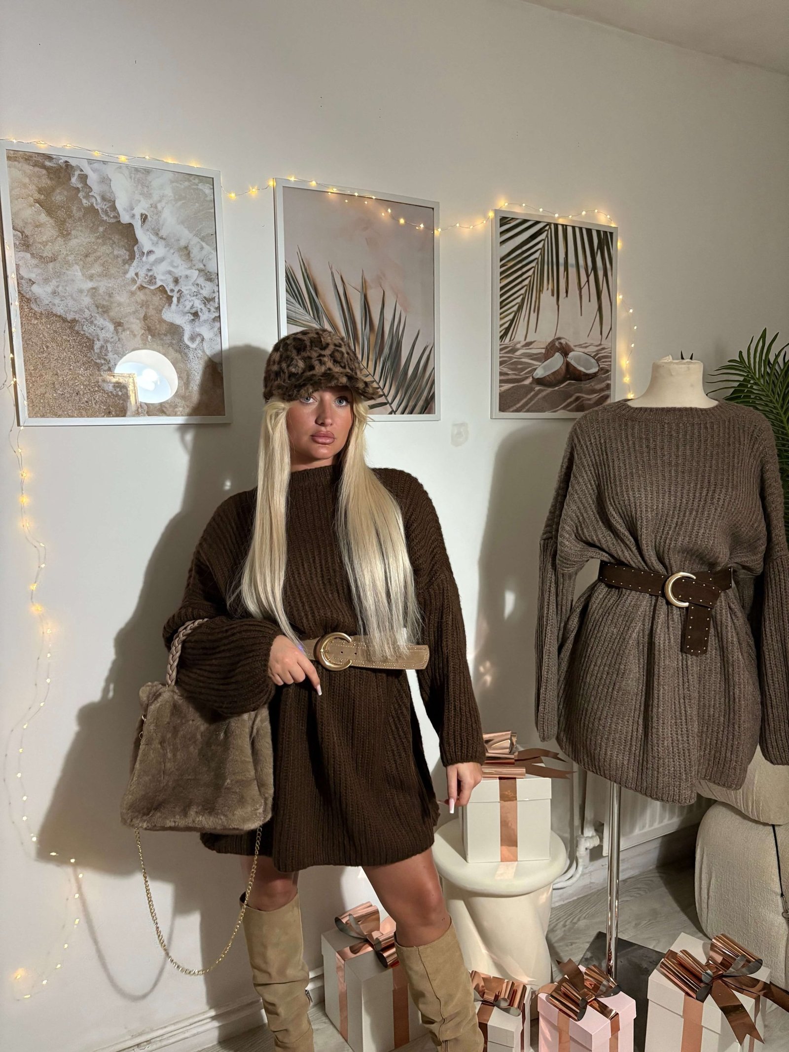 Robe pull marron – Douce et chaude – Image 4