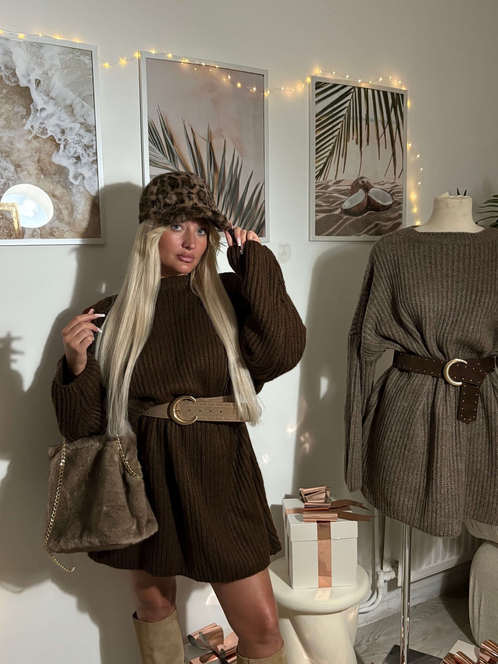 Robe pull marron – Douce et chaude – Image 3